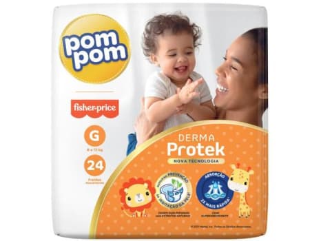 Fralda Pom Pom Derma Protek G 24 Unidades