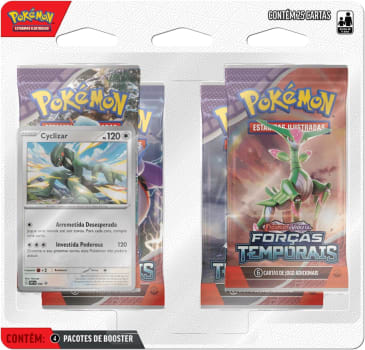 Blister Quadruplo Pokémon - Cyclizar Escarlate E Violeta 5 Forcas Temporais - Copag