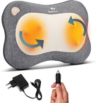 Almofada Massageadora Profissional Shiatsu Lombar Smart - Com Aquecimento Para Costas e Pescoço - Relamedic