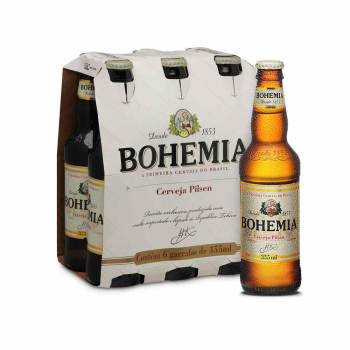 Cerveja Bohemia Pilsen 355ml Caixa com 6 unidades
