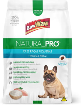 Ração Baw Waw Natural Pro para cães raças pequenas sabor Frango e Arroz - 10,1kg