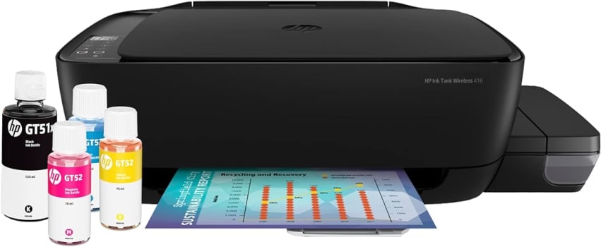 Impressora Multifuncional HP Ink Tank 416 Original Tanque de Tinta Continua Wi-Fi Scanner de banda dupla. Funções: Imprimir, Copiar, Digitalizar. Co