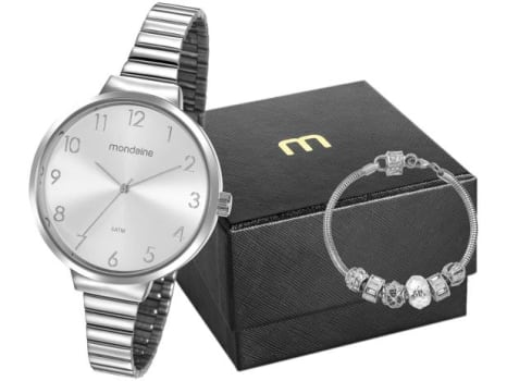 Relógio Feminino Mondaine Analógico - 32116L0MVNE3K1 Prata com Acessórios - Magazine Ofertaesperta