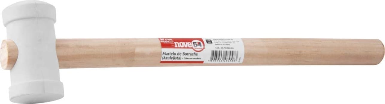 Martelo De Borracha, 40 Mm, Para Azulejista, Branco, Nove54 Nove 54