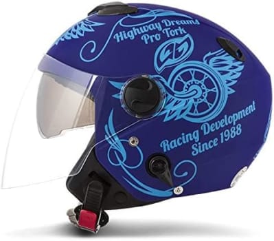 Pro Tork Capacete New Atomic Highway DreAmarelos Fosco 56 Azul