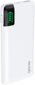 Geonav Power Bank, Carregador Portátil Universal 10.000mAh, 2 portas USB + 1 porta USB-C, Led Indicador de bateria, PB10KWT, Branco