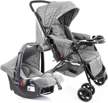 Cosco Kids, Travel System Reverse, Cinza Rajado