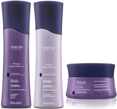 Kit Amend Shampoo + Condicionador + Máscara Capilar Amend Pós Progressiva Intensificador - para Cabelos Submetidos A Processos Químicos.