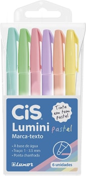 Marca Texto CIS Lumini Pastel 56.9800 Multicor - 6 Unidades