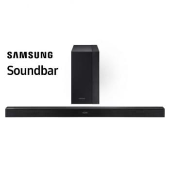 Soundbar Samsung 300W RMS, Bluetooth, Com Subwoofer Sem Fio, Entrada HDMI e USB + Controle Remoto HW- K450/ZD