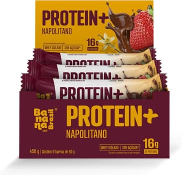 Barra de Proteina Protein + Recheio de Napolitano Display com 9 Unidades de 50g (450g)