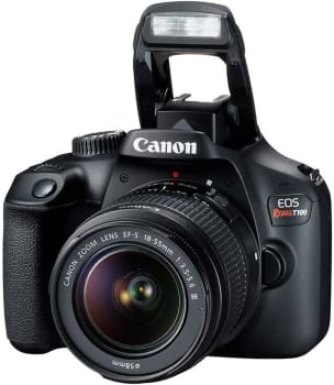  Kit Câmera Digital Canon EOS Rebel T100 Premium Kit com Lente EF-S 18-55mm + EF-S 55-250mm Preto 