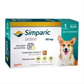 Antipulgas Simparic 10-20Kg Com 1 Comprimido 40mg - Zoetis - Magazine Ofertaesperta