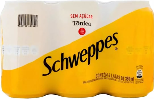 Pack de Schweppes Tônica Sem Açúcar 350ml 6 unidades