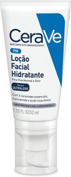  CeraVe, Loção Hidratante para o rosto, com Ácido Hialurônico, Niacinamida, Textura ultra fluida, 52ml 