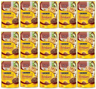 FRISKIES Carne ao Molho 85g - Caixa com 15 Unidades