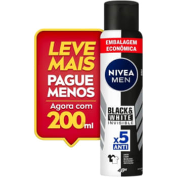 2 Unidades Desodorante Nivea Men Invisible Black & White 200ml