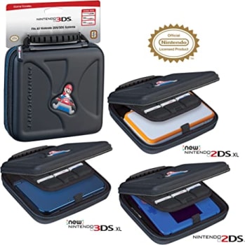 Officially Licensed Hard Protective 3DS Carrying Case - Compatiable with Nintendo 3DS, 3DS XL, 2DS, 2DS XL, New 3DS, 3DSi, 3DSi XL - Includes Game Car