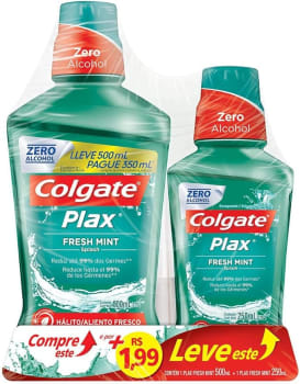 Colgate Enxaguante Bucal Plax Fresh Mint (500 Ml) + Ice Fusion (250 Ml)