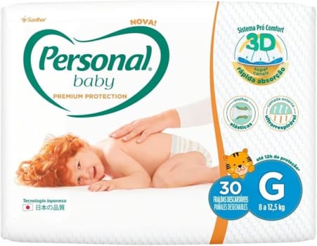 Personal Fralda Baby Premium Protection Grande 30Pads