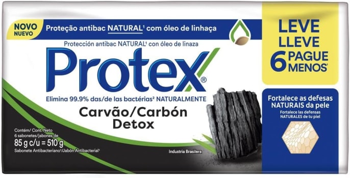 Sabonete Em Barra Protex Carvão Detox 6 Unid Promo Leve Mais Pague Menos