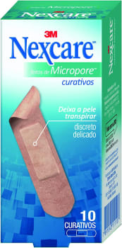 10 Pacotes Curativos Feitos de Micropore Nexcare 10 unidades (Total 100)