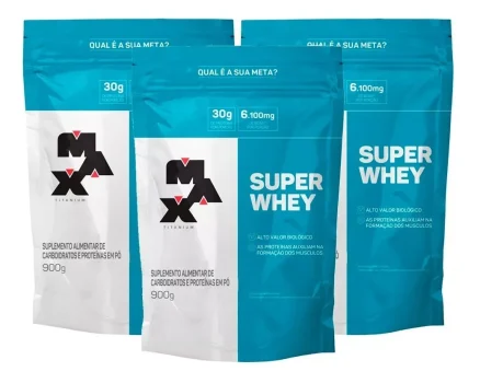 Combo 3 Unidades Super Whey 900g - Max Titanium