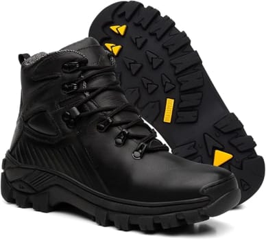 Bota Masculina Coturno Em Couro Reforçado California VL006, Tamanhos 37 ao 44 (Disponível Em 4 Cores)