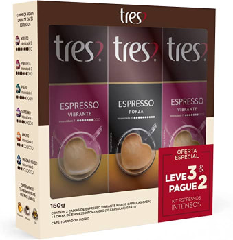 Kit 3 Caixas Cápsula Tres Coracoes Espresso Forte