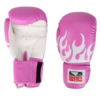 Luva de Boxe/Muay Thai Feminina Treino Bad Boy 12 OZ - Rosa e Branco