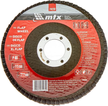 10 Unidades — Mtx Disco De Desbaste Tipo Flap Grao 80 115 Mm X 22 Mm