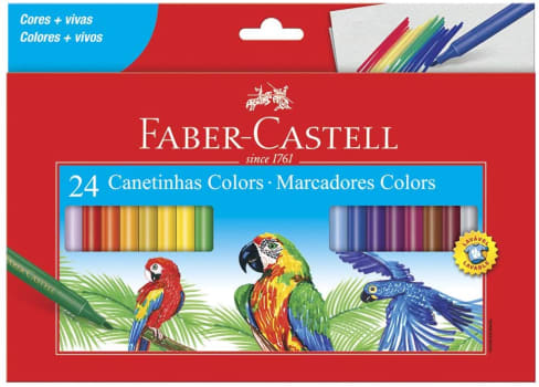 Canetinha Hidrográfica 24 Cores - Faber-Castell