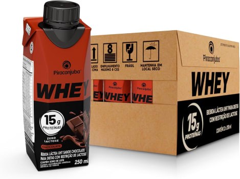 Pack de Whey Zero Lactose Chocolate 15g Piracanjuba 250ml - 12 Unidades