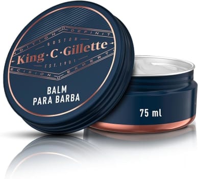 KING C. GILLETTE, Bálsamo para Barba 75ml, produtos para barba, cuidado da barba para Homens, Barba hidratada e definida