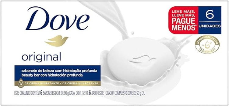 Sabonete em Barra Dove Branco 90 GR 6 unidades, Dove