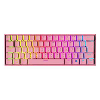 Teclado Mecânico Gamer KBM! GAMING TG600 Rosa 60% e ABNT2 RGB Switch Gateron Red - KGTG600RSVR