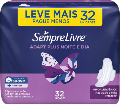 Sempre Livre Absorvente Externo Noturno Plus Noite E Dia Suave 32un