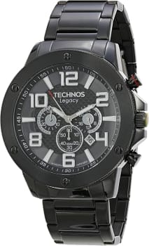 Relógio Technos, Pulseira de Aço Inoxidável, Masculino Preto JS26AU/4P