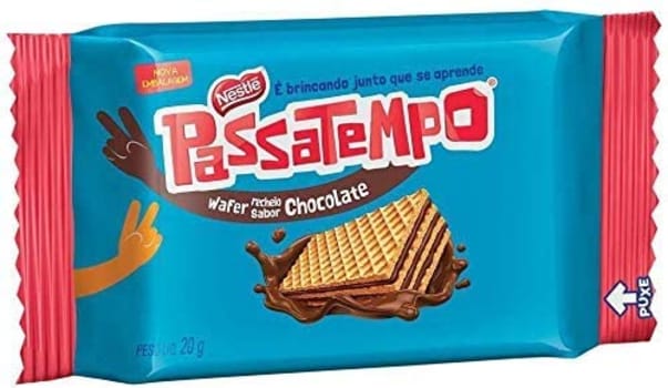 (6 Unidades) Biscoito Mini Wafer Chocolate Passatempo 20g