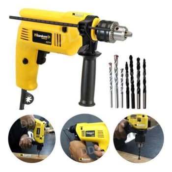 Furadeira De Impacto 500w 1/2 13mm Com Kit 7 Brocas Cor Amarelo 110v 05619 - Titanium - Outros Ferramentas e Jardim - Magazine {{route.pmdStoreName}}Logo LuLogo Magalu