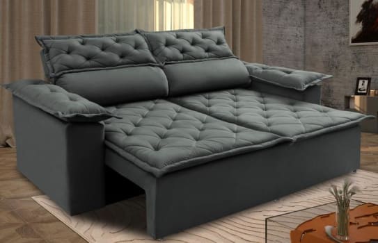 Sofá Retrátil e Reclinável Cama inBox Compact 1,50m Tecido Suede Velusoft Cinza - Sofá 2 Lugares - Magazine OfertaespertaLogo LuLogo Magalu