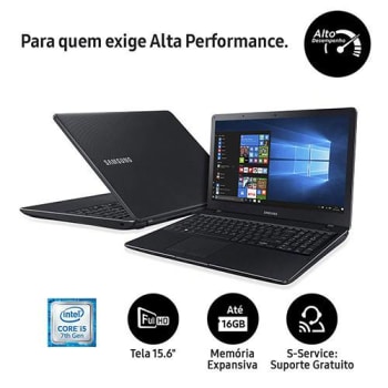 Notebook Samsung Expert X21 Intel Core  i5 4GB 1TB Tela LED FULL HD 15.6" Windows 10 - Preto