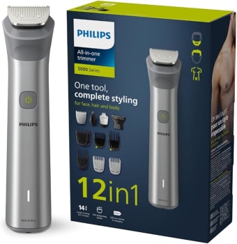 Aparador de Pelos Multigroom 12 em 1, lâminas auto afiáveis, Bivolt - MG7715/15 Philips