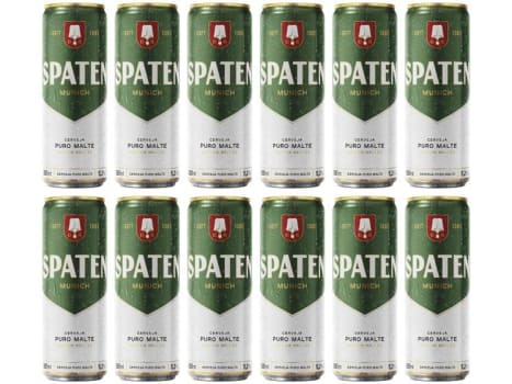 Cerveja Spaten Puro Malte Munich Helles Lager - 12 Unidades Lata 350ml - Cerveja - Magazine Ofertaesperta