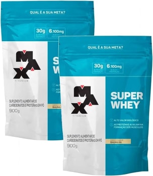 Kit 2x Super Whey Protein Baunilha 900g Max Titanium