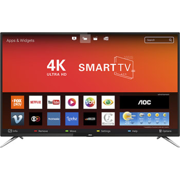 Smart TV LED 55" AOC LE55U7970S UHD 4K 4 HDMI 2 USB Preta com Conversor Digital