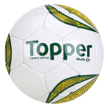 Bola de Futebol Campo Topper Brasil - Branco e Verde