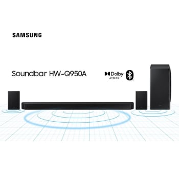 Soundbar Samsung 11.1.4 Canais Dolby Atmos Acoustic Beam Sincronia Sonora e Alexa Integrado - HW-Q950A