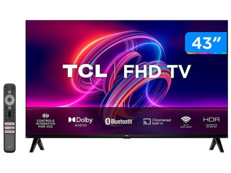 Smart TV 43” Full HD LED TCL 43S5400A Android - Wi-Fi Bluetooth Google Assistente 2 HDMI 1 USB - TVs - Magazine {{route.pmdStoreName}}Logo LuLogo Magalu