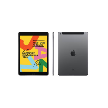 iPad Apple 7ª Geração 7TH Wi-Fi 32GB iPadOS A10 Fusion Tela 10.2 Pol. Câmera 8MP Frontal 1.2MP Cinza Espacial